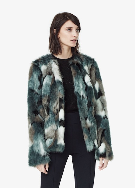 manteau fourrure patchwork